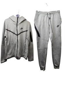 Nike Tech Fleece Track Suit Hoodie Pants Slim Fit Sports Small Set Gray Black - Picture 1 of 22