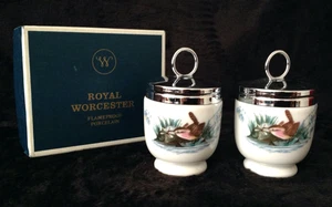 ROYAL WORCESTER Evesham - 2 Egg Coddlers mit Deckel & Box - Vögel - Porzellan - Bild 1 von 13