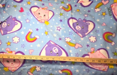 Care Bears Blue Fleece Craft Sewing Fabric by the Yard NEW 2007 - Image 1 of 2