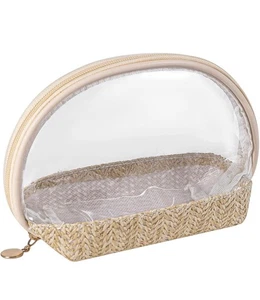 Boho Small Clear PVC Waterproof Makeup Bag, Transparent Zipper Cosmetic Bag - Picture 1 of 8