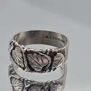 VTG Landstroms Black Hills Gold 925 Leaf Floral Vine Band Ring Sterling Silver - Picture 1 of 10