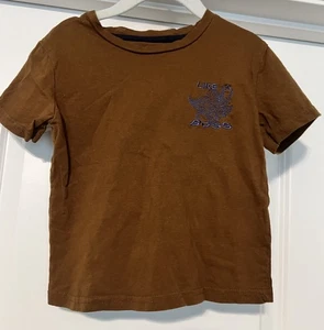 Like A Boss Brown T-Shirt with Dinosaur Boys Size 4-5 - Picture 1 of 4