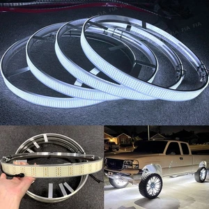 Kit de luces de llanta LED blancas de alta densidad de 5 filas de 15,5"" interruptor + control remoto - Imagen 1 de 9