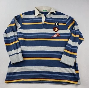 Benetton Kids Jumper Polo Extra Large 12 Striped Cotton Badges United Colours - Picture 1 of 8