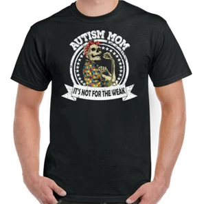 AUTISM MUM T-SHIRT Autistic Awareness Day Unisex Tee Top Mother's day Mummy Kid - Picture 1 of 22
