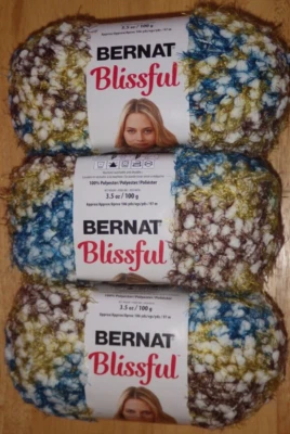 Lot of 3 Bernat Blissful Yarn, 3.5 oz, 106 yds, Tapestry - Image 1 of 3