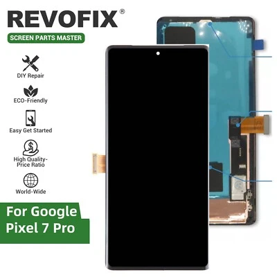 REVOFIX OLED For Google Pixel 7 Pro GP4BC GE2AE GFE4J LCD Screen Replacement Black
