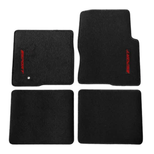 Fits 09-14 Ford F150 Crew Cab Black Nylon Floor Mat Car Carpet w/ red Sport 4PC - Picture 1 of 3