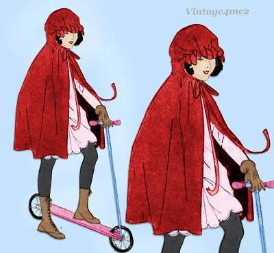 Ladies Home Journal 2881: 1920s Uncut Girls Hooded Cape Sz 14 VTG Sewing Pattern - Image 1 of 4