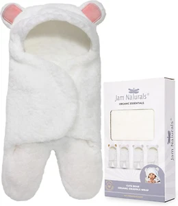 - Baby Swaddle Blanket, Cute Bear Organic Receiving Swaddling Wrap, Newborn Baby - Picture 1 of 12