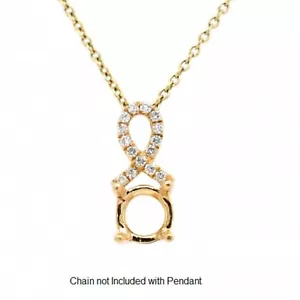 Pendant Semi Mount Round 5mm In 14K Yellow Gold With Diamond Accents (38165) - Picture 1 of 4