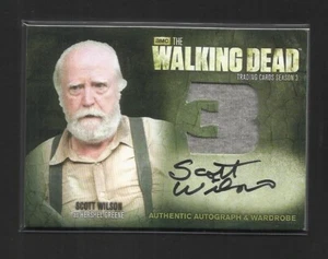 RARE SCOTT WILSON AM5 THE WALKING DEAD SEASON 3 AUTOGRAPH WARDROBE CARD HERSHEL - Picture 1 of 2