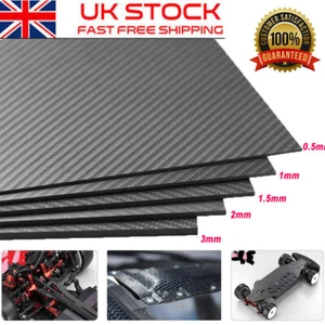 Carbon Fiber Plate Panel Sheet Board 3K Glossy Thick 0.5mm 1mm 1.5mm 2mm 3mm UK - Picture 1 of 17