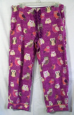 Pijama de franela para mujer Nick & Nora con estampado de búho talla mediana púrpura Foto 1 de 4