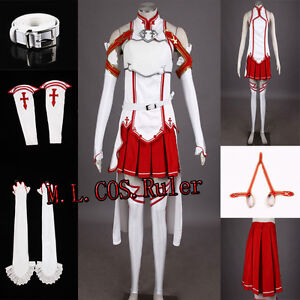 Highest Quality Sword Art Online Asuna Yuuki Anime cosplay costume Christmas 