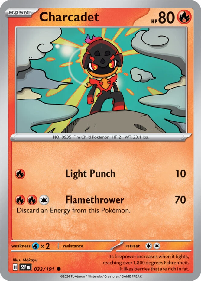 x4 Charcadet - 033/191 - Common Pokemon SV08 Surging Sparks M/NM - Image 1 of 1