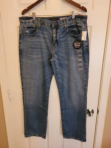 Aeropostale Slim Straight Blue Jeans Men's 36x30 Refex Denim Stretch MSRP$49 NWT - Picture 1 of 11