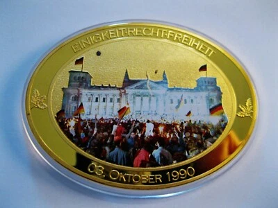 Medaillen Gigant  "25 Jahre Wiedervereinigung"   PP  in Münzkapsel  110 Gramm - Bild 1 von 2