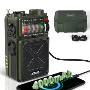 Radio manivela de emergencia Emgykit - 4000 mAh/14800 mWh AM/FM/WB/SW/NOAA rueda meteorológica... - Imagen 1 de 9