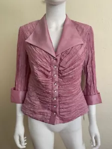 NWT Jackie Jon Mauve/Pink Formal Dressy Evening Jacket Shirt Top Size 8P - Picture 1 of 5