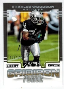CHARLES WOODSON 2017 PANINI PLAYOFF GRIDIRON FORCE KICKOFF #17 - SERIE #32/199 - Foto 1 di 2