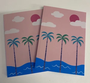 2 x Paperchase A6 Soft Touch Miami Soft Cover Doted Notepad Notebook Journal - Picture 1 of 6