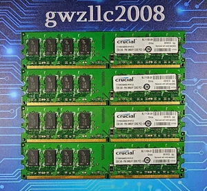 8GB (4x2GB) PC2-6400u DDR2-800MHz 2Rx8 Non-ECC Crucial CT25664AA800.M16FJ3 - Picture 1 of 2