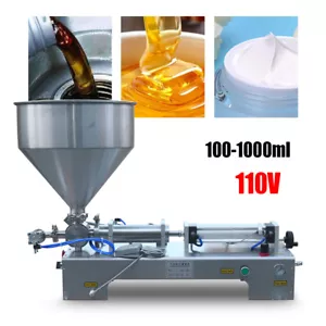 Pneumatic Liquid Filling Machine 100-1000ml Semi-auto Paste Liquid Filler 110V - Picture 1 of 19