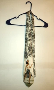 Men's Tommy Bahama Hula Girl Beige Shades Tie Size: 58" X 4.5" - Picture 1 of 10