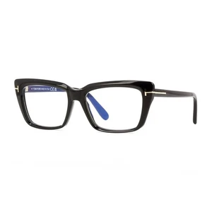 NUEVO Tom Ford FT5894-B 001 Negro Brillante/Azul Claro Bloque de Luz 56mm Anteojos - Imagen 1 de 2