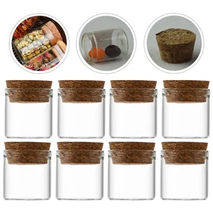 12 Pcs Small Cork Jars Convenient Glass Bottles Transparent Wishing - Picture 1 of 12