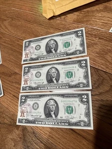 1976 $2 BILL uncirculated postmarked 4/13/76 Wheatley Heights Ny Consecutive Run - Picture 1 of 7