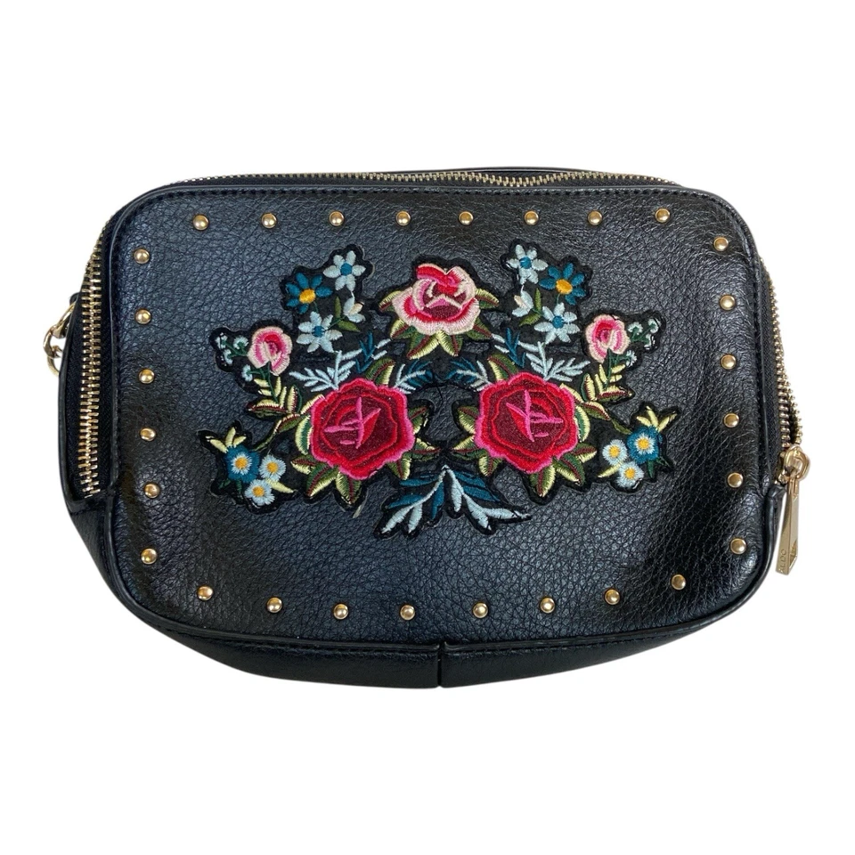 Черная сумка через плечо Aldo с вышивкой с цветочным рисунком - Изображение 1 из 4