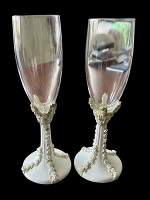 Juego de flauta de champán decorativa para boda Foto 1 de 4