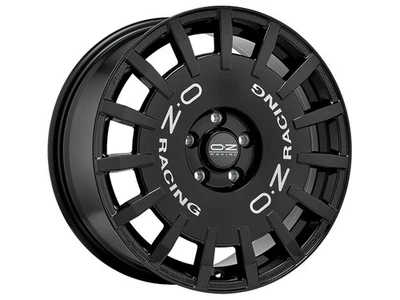 Cerchio in Lega OZ Rally Racing 8x18 ET45 PCD 5x108 Gloss Black Silver Lettering - Imagen 1 de 2