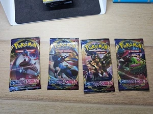 4x Pokemon Card TCG SWSH Base Set Booster Pack Artset Sword & Shield - Bild 1 von 2