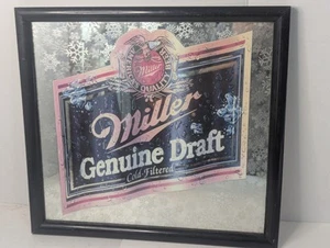 Vintage 1994 Miller Genuine Draft Beer Advertising Hanging Wall Bar Decor Sign - Picture 1 of 8