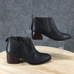 Toms Botas Mujer 7 Leilani Chelsea Negras Pull On Informales Punta Redonda Tobillo NUEVO - Imagen 1 de 19