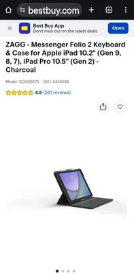 ZAGG - Messenger Folio 2 Keyboard & Case for Apple iPad 10.2"- Charcoal - Image 1 of 3