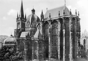 Aachen Dom Ansichtskarte Historische Aufnahme Gotische Architektur - Picture 1 of 2