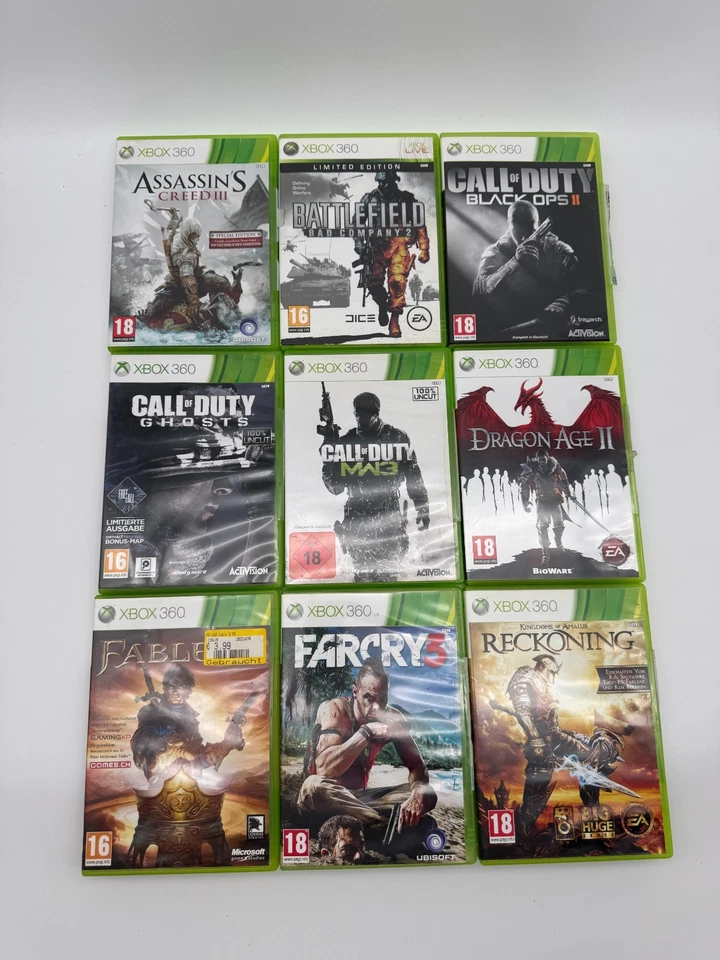 Call of Duty Black Ops 2 Ghosts MW 3 Battlefield Dragon Xbox 360 Konvolut USK 18 - Bild 1 von 1