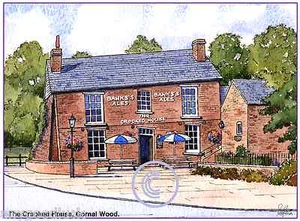THE CROOKED HOUSE PUB Nr.DUDLEY WEST MIDS ARTISTS PRINT GREETINGS CARD 8"x 6" - Picture 1 of 1