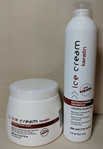 Inebrya Ice Cream Keratin Shampoo (300ml) & Maske (500ml) Set  - Bild 1 von 1