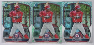(3) Elijah Green 2023 BOWMAN CHROME PROSPECT MOJO + LUNAR GLOW REFRACTOR LOT - Picture 1 of 1