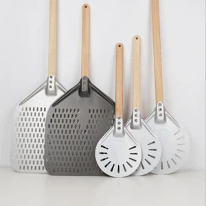 Cáscara de pizza perforada, cáscara giratoria de pizza de 30 cm, paleta de aluminio anodizado - Imagen 1 de 23