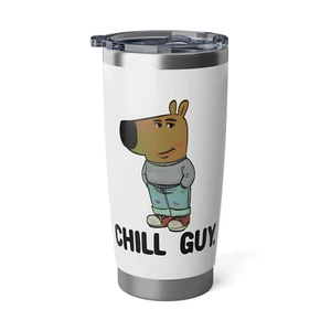 Funny Chill Guy Meme Viral Dog Cartoon Boyfriend Gift Insulated 20oz Tumbler - Picture 1 of 7