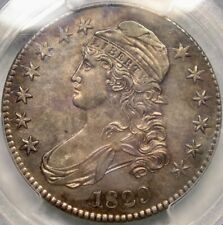 1829 CAPPED BUST LETTER EDGE SILVER HALF DOLLAR SPECTACULAR TONED GEM PCGS MS 62