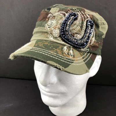Leader L.O.G.R Militar Cadete Camuflado Sombrero Correa Ajustable Gorra Trasera Estrás Foto 1 de 4