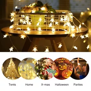 40 LED Star Shape Battery Operated Led String Lights For Home Decor UPP - Picture 1 of 8
