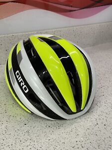 Giro Synthe Cycling HelmetMedium White Fluro Yellow Used 55cm-59cm Kask Protone